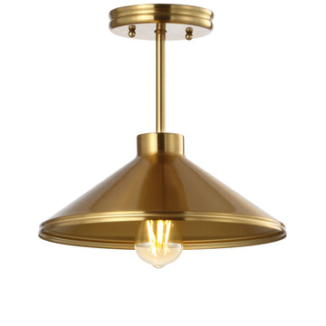 Cisco 11.75" Iron Modern Farmhouse LED Semi Flush Mount - JONATHAN Y